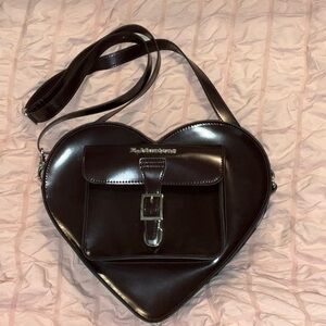 Black cherry dr. Martens heart shaped purse